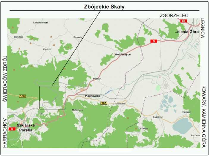 Mapa ogólna dojazdu do Doliny Będkowskiej