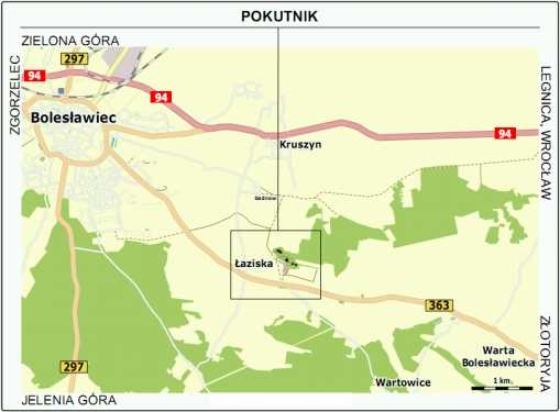 Mapa dojazdu do Łazisk i Bolesłwca