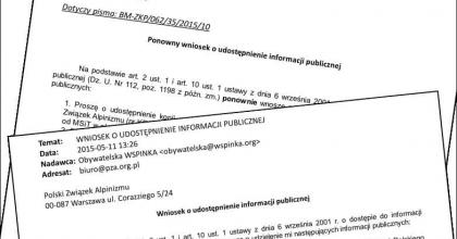 Dokumenty uzyskane w ramach programu "obywatelska WSPINKA" Dokumenty uzyskane w ramach programu "obywatelska WSPINKA"